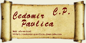 Čedomir Pavlica vizit kartica